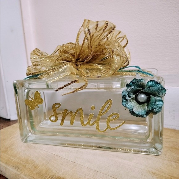 SMILE Glass Coin Bank Home Decor - Picture 1 of 5